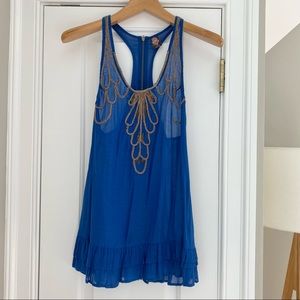 Free People Blue Tunic